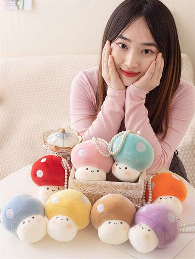Mushroom Stuffed Toy Keychain
